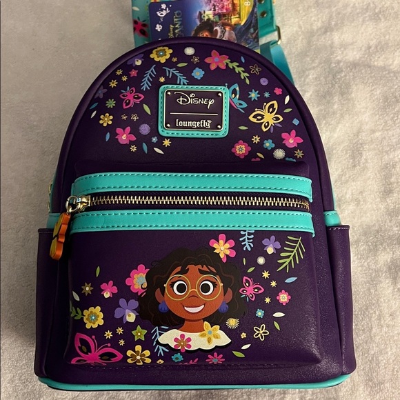 Disney Loungefly Other - Disney Encanto Loungefly Purple Floral Mini Backpack